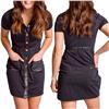 Calliope Lucky In Leather Black Faux Trimmed Button Front Stretch Dress $145