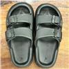 Calliope Sport Manito All Black Textured Double Buckle Foam Slide $39.99