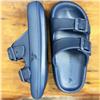 Calliope Sport Manito Navy Blue Tone Textured Double Buckle Foam Slide $39.99