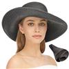 Eric Javits Hampton 4-1/2" Inch Black Rollable UPF50+ Sun Protective Hat: $260