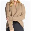 Hannah Childs Sassy Boyfriend Oatmeal Beige Tone 1/4 Zip Oversized Sweater $239