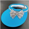 High Spirits Rectangle Bow & Brim Crystal 4" Inch Clip-On Visor - 7 Colors: $43.99