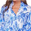 Kenny Dana UPF50+ Blue Tropical Floral & Palm Prints 3/4 Sleeve Body Cooling Dress $116.99