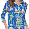 Kenny Dana UPF50+ Blue Exotic-Tropical Prints 3/4 Sleeve Body Cooling Dress $116.99