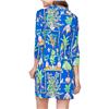 Kenny Dana UPF50+ Blue Exotic-Tropical Prints 3/4 Sleeve Body Cooling Dress $116.99