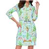 Kenny Dana UPF50+ Worth Avenue Seafoam Exotic-Tropical 3/4 Sleeve Body Cooling Dress $116.99