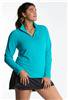 Hannah Childs Naomi Turquoise UPF50+ Zip Long Sleeve with Mesh: xs, md, xl - $98.99