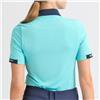 Rohnisch Sport Abby Aqua-Navy Short Sleeve Zip Performance Polo $88