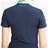 Rohnisch Sport Camila Aqua-Navy Short Sleeve Zip Performance Mock $110