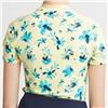 Rohnisch Sport Camila Yellow Spray Floral Short Sleeve Zip Performance Mock $110