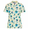 Rohnisch Sport Camila Yellow Spray Floral Short Sleeve Zip Performance Mock $110